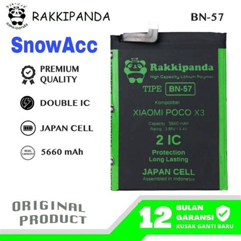 RakkiPanda BN57 Poco X3 Poco X3 Pro Poco X3 NFC Baterai Kapasitas 5160mAh
